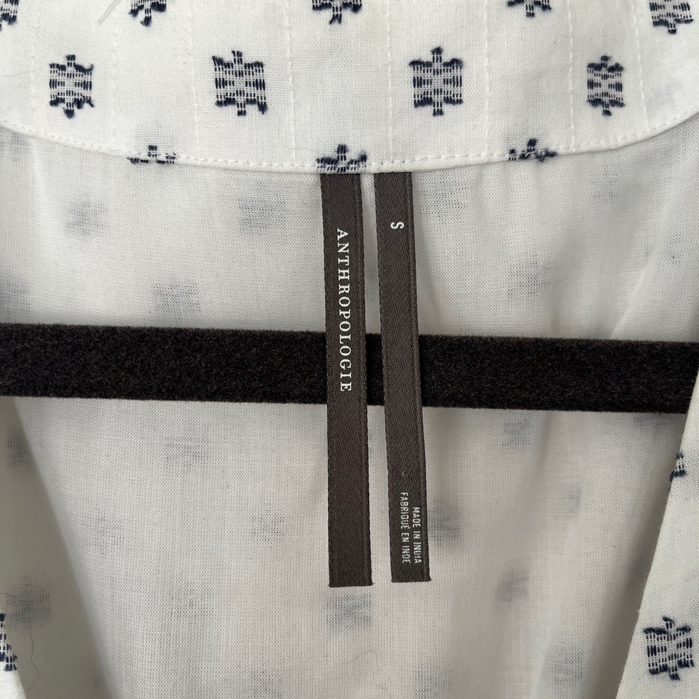 Anthropologie White Maxi Dress with Blue Motif - Picture 5 of 5